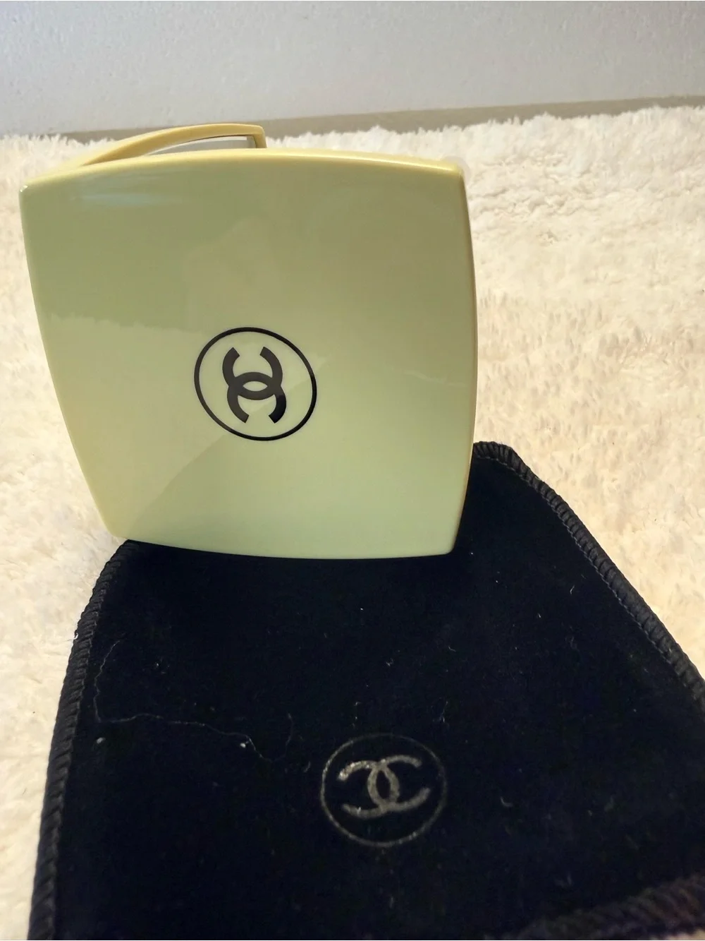 Yellow Quilted Mini Wallet-on-Chain with Gold-Tone